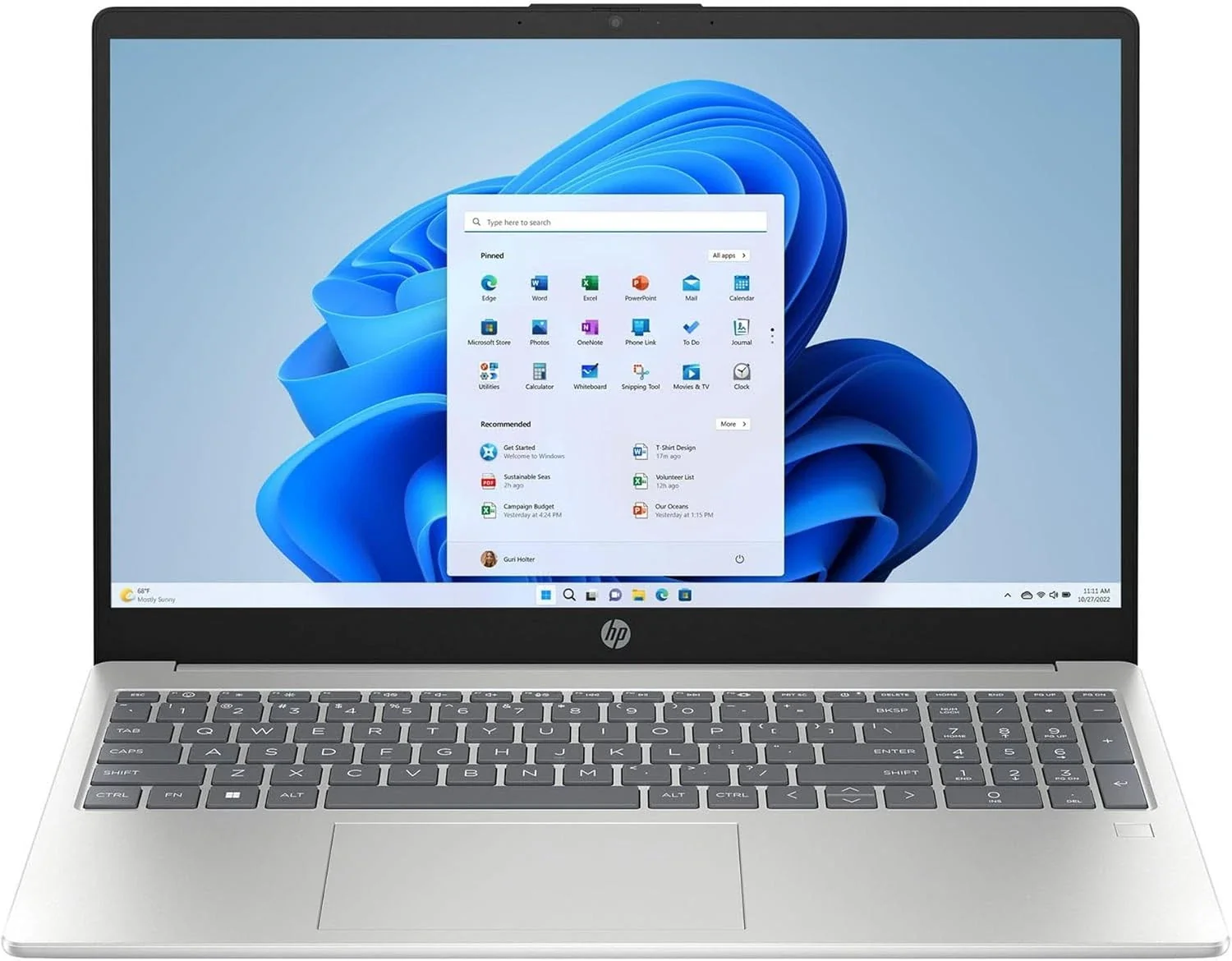 HP Notebook 15 Silver 1.3 GHz Intel Core i5 13th Gen. 8GB RAM 512GB Solid State Drive