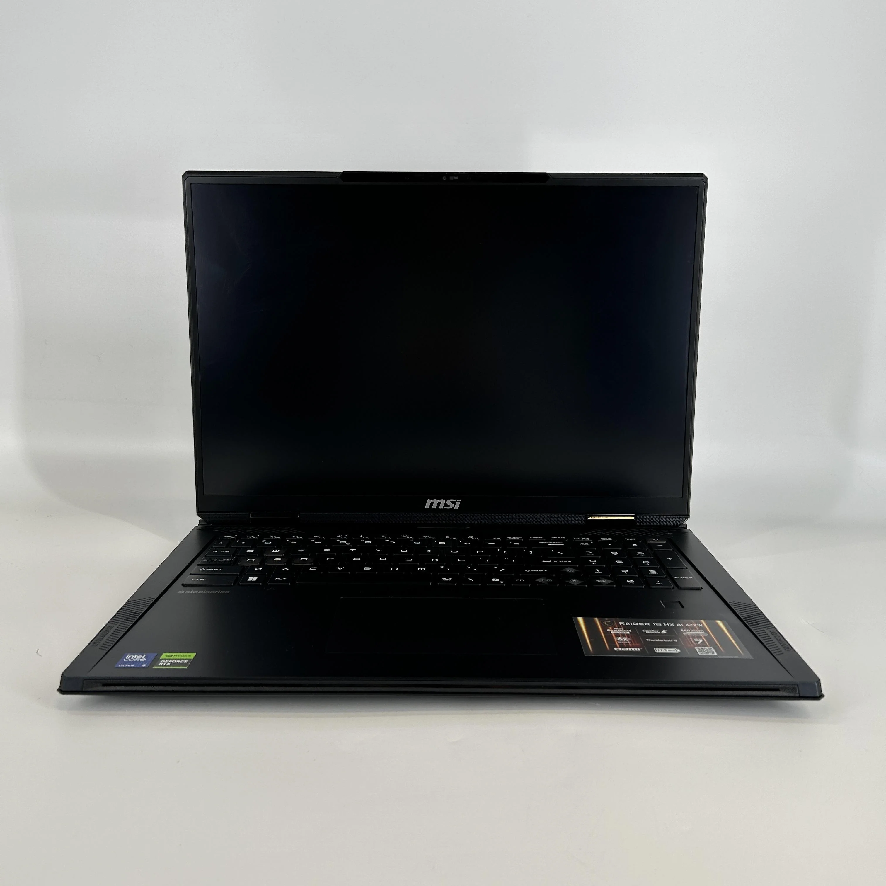 MSI Raider 18 HX AI 18 Black 2.8 GHz Intel Core Ultra 9 Series 2 64GB RAM 2TB Solid State Drive 2TB Solid State Drive NVIDIA GeForce RTX 5080 16 GB