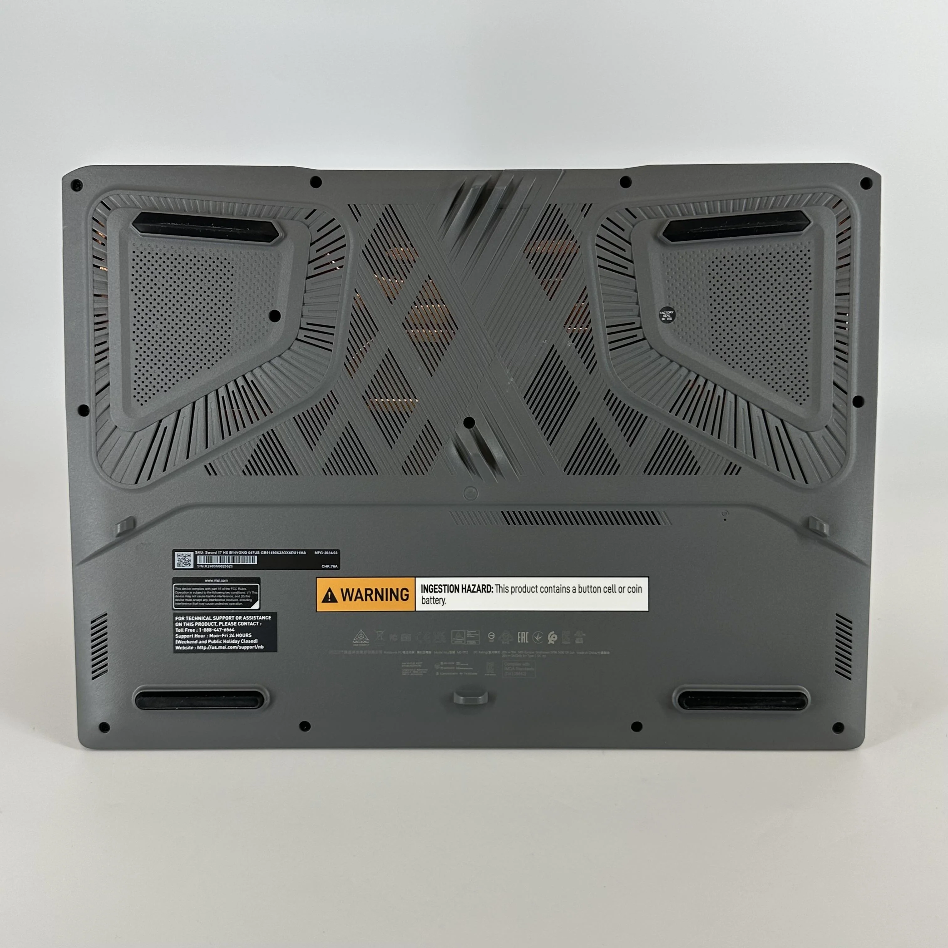 MSI Sword 17 HX Gray 2.2 GHz Intel Core i9 14th Gen. 32GB RAM 1TB Solid State Drive NVIDIA GeForce RTX 4070 8 GB - Image 6